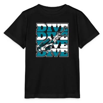 Dive Diving Mask Diving Fins Goggles - Stanley/Stella MINI CREATOR Kids’ T-Shirt - black - Front - Mikhail (115cm)