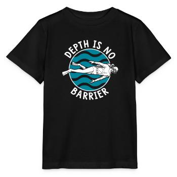 Depth Is No Barrier Diving Fins Goggles - Stanley/Stella MINI CREATOR Kids’ T-Shirt - black - Front - Mikhail (115cm)