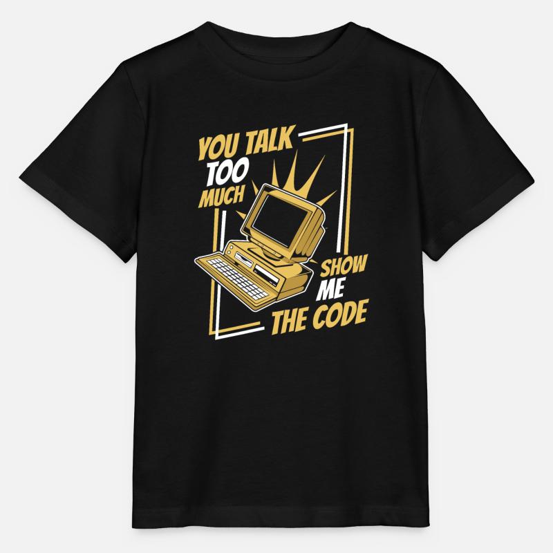 Tu parles trop Montrez-moi le développeur de code - T-shirt bio MINI CREATOR Stanley/Stella Enfant - noir