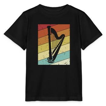 Retro concert harpe harpe musique harpe harpe harpe joueur - T-shirt bio MINI CREATOR Stanley/Stella Enfant - noir - Devant - Mikhail (115cm)