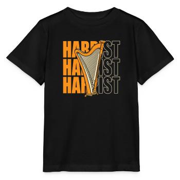 Harpiste Concert Harpe Harpe Harpe Musique Harpe - T-shirt bio MINI CREATOR Stanley/Stella Enfant - noir - Devant - Mikhail (115cm)