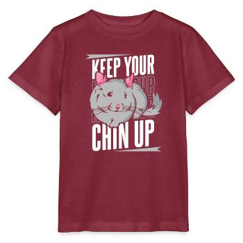 Keep Your Chin Up Longtail Longhair Breeder - Stanley/Stella MINI CREATOR Kids’ T-Shirt - burgundy - Front - Kain (125cm)