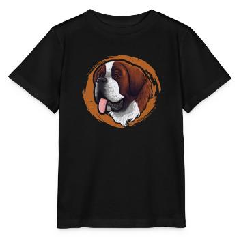 Rüde Vierbeiner Wauwau Hundebesitzer Bernhardiner - Stanley/Stella Kinder T-Shirt MINI CREATOR  - Schwarz - Vorne - Mikhail (115cm)