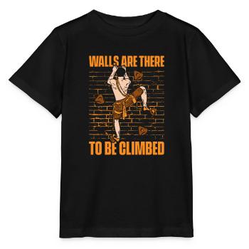 Walls Are There To Be Climbed Sport Climbing - Stanley/Stella MINI CREATOR Kids’ T-Shirt - black - Front - Mikhail (115cm)