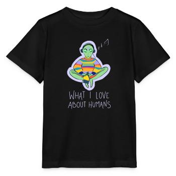 Ce que j’aime dans la conspiration des humains - T-shirt bio MINI CREATOR Stanley/Stella Enfant - noir - Devant - Mikhail (115cm)
