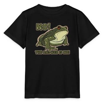The Answer Is No Tadpole Tree Frog Toad - Stanley/Stella MINI CREATOR Kids’ T-Shirt - black - Front - Mikhail (115cm)