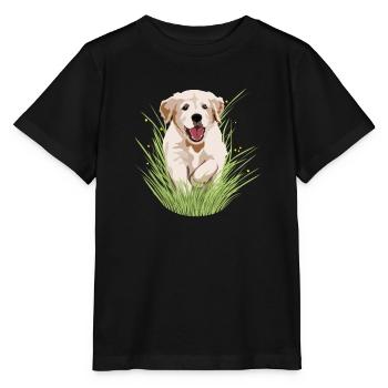 Rüde Vierbeiner Wauwau Hundebesitzer Golden - Stanley/Stella Kinder T-Shirt MINI CREATOR  - Schwarz - Vorne - Mikhail (115cm)