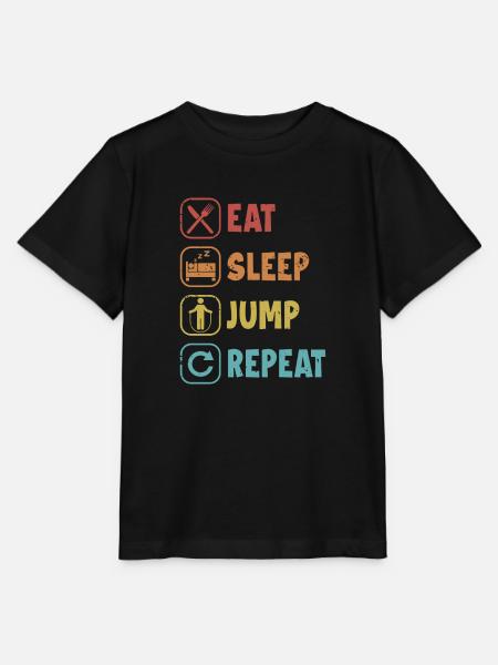 Essen, Schlafen, Springen, Springen, Spring - Stanley/Stella Kinder T-Shirt MINI CREATOR - Schwarz