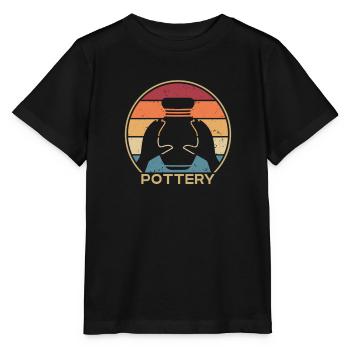 Retro Pottery Wheel Hobby Pottery Pro Lover - Stanley/Stella MINI CREATOR Kids’ T-Shirt - black - Front - Mikhail (115cm)