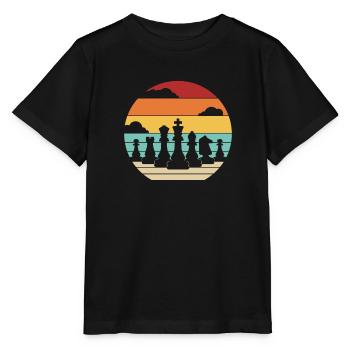Joueur rétro Grand maître Reine Échecs professionnels - T-shirt bio MINI CREATOR Stanley/Stella Enfant - noir - Devant - Mikhail (115cm)