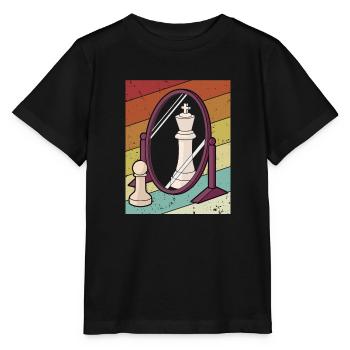 Joueur rétro Grand maître Reine Échecs professionnels - T-shirt bio MINI CREATOR Stanley/Stella Enfant - noir - Devant - Mikhail (115cm)