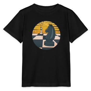 Retro Grandmaster Queen Player Échecs professionnels - T-shirt bio MINI CREATOR Stanley/Stella Enfant - noir - Devant - Mikhail (115cm)