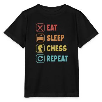 Mangez Dormez Échecs Répétiteur Grand Maître Reine - T-shirt bio MINI CREATOR Stanley/Stella Enfant - noir - Devant - Mikhail (115cm)