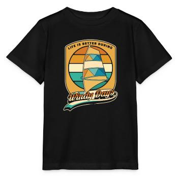 Life Is Better During Windy Days Water Sports - Stanley/Stella MINI CREATOR Kids’ T-Shirt - black - Front - Mikhail (115cm)