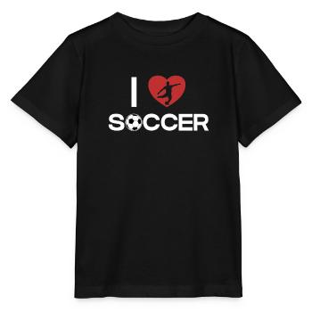 I love Soccer Fußballprofi Fußballgott Torjäger - Stanley/Stella Kinder T-Shirt MINI CREATOR  - Schwarz - Vorne - Mikhail (115cm)