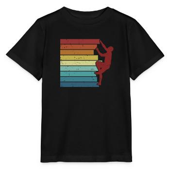 Retro Bouldern Speedklettern Sportklettern - Stanley/Stella Kinder T-Shirt MINI CREATOR  - Schwarz - Vorne - Mikhail (115cm)