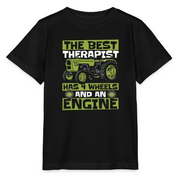 The Best Therapist Has 4 Wheels Bauer Biobauer - Stanley/Stella MINI CREATOR Kids’ T-Shirt - black - Front - Mikhail (115cm)