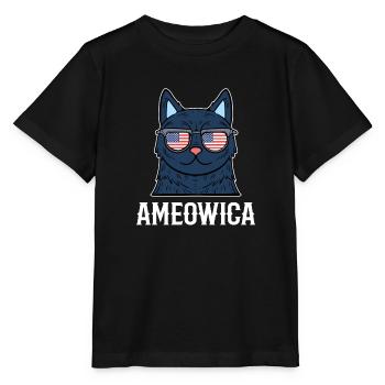 Ameowica Kätzchen Hauskatze Miezekatze - Stanley/Stella Kinder T-Shirt MINI CREATOR  - Schwarz - Vorne - Mikhail (115cm)