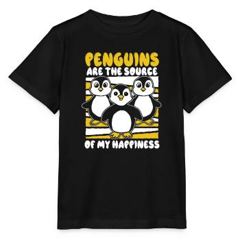Penguins Are The Source Of My Happiness Seabird - Stanley/Stella MINI CREATOR Kids’ T-Shirt - black - Front - Mikhail (115cm)