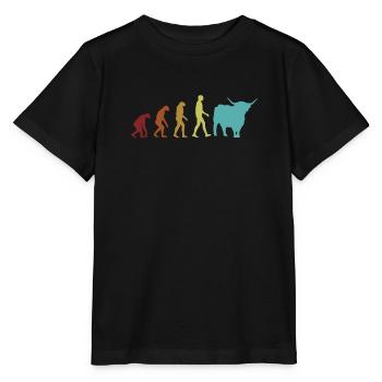 Highland Cattle Evolution Highland Cow Highland - Stanley/Stella MINI CREATOR Kids’ T-Shirt - black - Front - Mikhail (115cm)