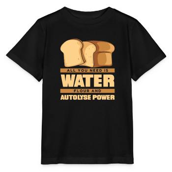 Wasser Mehl Und Autolyse Power Brot Teig Liebhaber - Stanley/Stella Kinder T-Shirt MINI CREATOR  - Schwarz - Vorne - Mikhail (115cm)