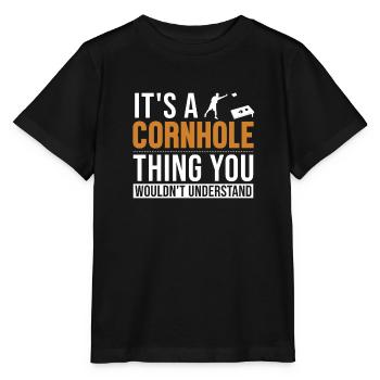 C’est un Cornhole Thing Plateau de jeu Pouf - T-shirt bio MINI CREATOR Stanley/Stella Enfant - noir - Devant - Mikhail (115cm)