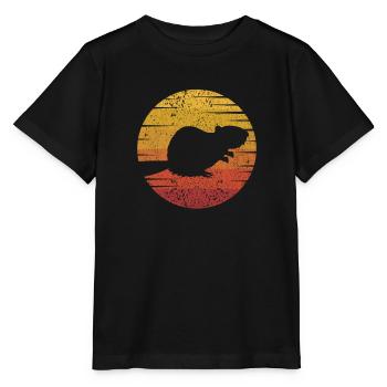 Retro Castor Canadensis Nordamerikanisch Eurasisch - Stanley/Stella Kinder T-Shirt MINI CREATOR  - Schwarz - Vorne - Mikhail (115cm)