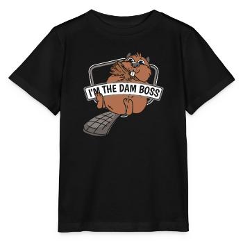 Ich bin der Damm Eurasischer Castor canadensis Biber - Stanley/Stella Kinder T-Shirt MINI CREATOR  - Schwarz - Vorne - Mikhail (115cm)
