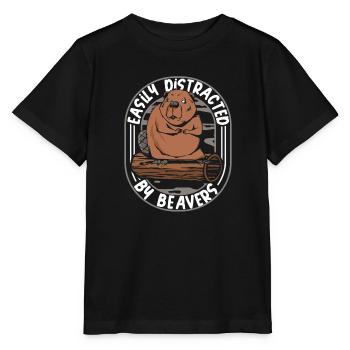 Leicht von Bibern abgelenkt Nordamerika - Stanley/Stella Kinder T-Shirt MINI CREATOR  - Schwarz - Vorne - Mikhail (115cm)