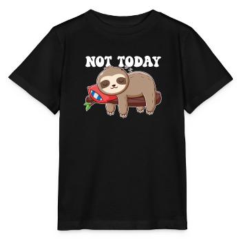 Not Today Folivora Brown-Throated Pilosa Lover - Stanley/Stella MINI CREATOR Kids’ T-Shirt - black - Front - Mikhail (115cm)
