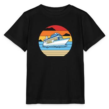 Retro Kreuzfahrtschiff Kreuzfahrt Besatzung Passagiere Kreuzfahrt - Stanley/Stella Kinder T-Shirt MINI CREATOR  - Schwarz - Vorne - Mikhail (115cm)