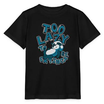 Zu faul, um ausgestorben zu sein Panda Bär Freund Riese - Stanley/Stella Kinder T-Shirt MINI CREATOR  - Schwarz - Vorne - Mikhail (115cm)