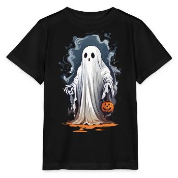 Halloween sorcière heure fantôme à la recherche de bonbons - T-shirt bio MINI CREATOR Stanley/Stella Enfant - noir - Devant - Mikhail (115cm)