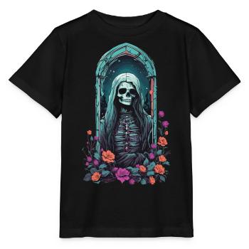 Gothique Pastel squelette Dame victorien Halloween - T-shirt bio MINI CREATOR Stanley/Stella Enfant - noir - Devant - Mikhail (115cm)