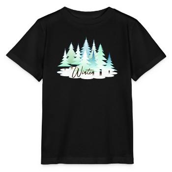 Winter Winterlandschaft Schnee Tannen - Stanley/Stella Kinder T-Shirt MINI CREATOR  - Schwarz - Vorne - Mikhail (115cm)