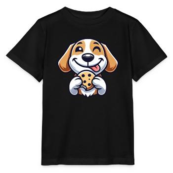 Beagle Hund Nachtisch Cookie Süßigkeit - Stanley/Stella Kinder T-Shirt MINI CREATOR  - Schwarz - Vorne - Mikhail (115cm)