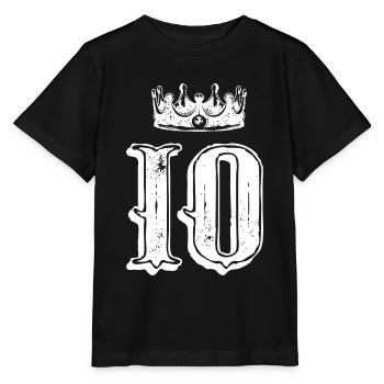 Couronne de 10 chiffres - T-shirt bio MINI CREATOR Stanley/Stella Enfant - noir - Devant - Mikhail (115cm)
