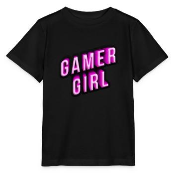 gamer girl pink 3d effekt - Stanley/Stella Kinder T-Shirt MINI CREATOR  - Schwarz - Vorne - Mikhail (115cm)