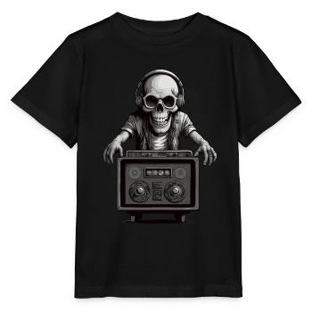 Skull Musician - Stanley/Stella MINI CREATOR Kids’ T-Shirt - black - Front - Mikhail (115cm)