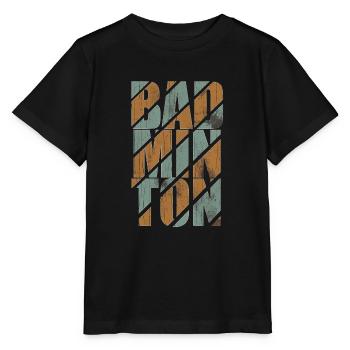 badminton - Stanley/Stella MINI CREATOR Kids’ T-Shirt - black - Front - Mikhail (115cm)