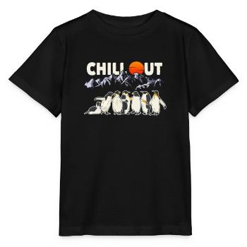 Cadeau de pingouin Chill Out T-shirt - T-shirt bio MINI CREATOR Stanley/Stella Enfant - noir - Devant - Mikhail (115cm)