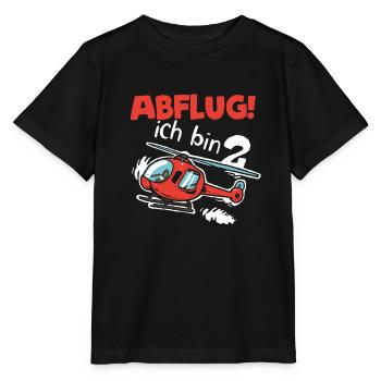 ABFLUG ich bin 2 Jahre - Stanley/Stella Kinder T-Shirt MINI CREATOR  - Schwarz - Vorne - Mikhail (115cm)