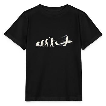 Planeur pilote singe evolution homme - T-shirt bio MINI CREATOR Stanley/Stella Enfant - noir - Devant - Mikhail (115cm)