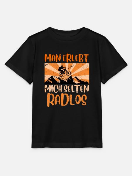 Mountainbike Geschenk MTB Spruch selten radlos - Stanley/Stella Kinder T-Shirt MINI CREATOR - Schwarz