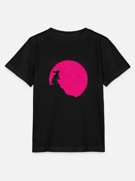 Blutmond mit Hase Vollmond Kaninchen Geschenk - Stanley/Stella Kinder T-Shirt MINI CREATOR - Schwarz