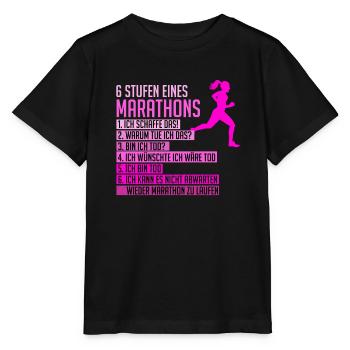 Lustiger Marathon Spruch Läuferin Frauen Geschenk - Stanley/Stella Kinder T-Shirt MINI CREATOR  - Schwarz - Vorne - Mikhail (115cm)