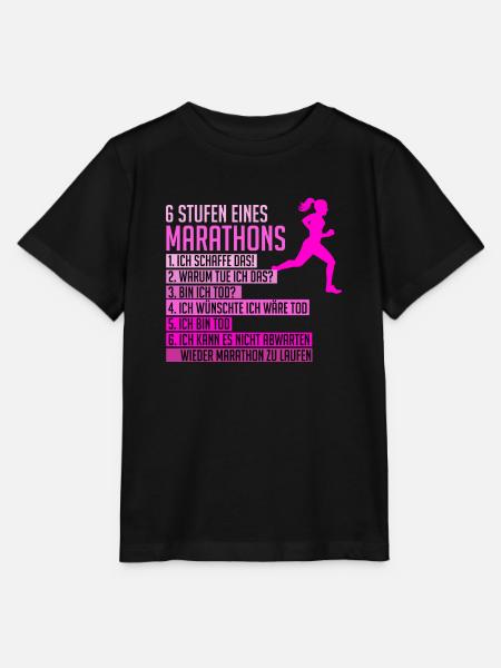 Lustiger Marathon Spruch Läuferin Frauen Geschenk - Stanley/Stella Kinder T-Shirt MINI CREATOR - Schwarz