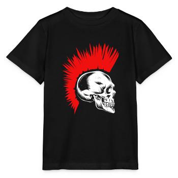 Punker tête de mort os iroquois coiffeur rocker - T-shirt bio MINI CREATOR Stanley/Stella Enfant - noir - Devant - Mikhail (115cm)