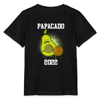 Vater Papa Papacado Spruch Avocado werdender Papa - Stanley/Stella Kinder T-Shirt MINI CREATOR  - Schwarz - Vorne - Mikhail (115cm)
