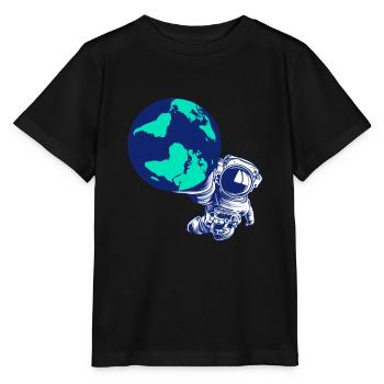 Astronaut Globe Universe Galaxy Solar System - Stanley/Stella MINI CREATOR Kids’ T-Shirt - black - Front - Mikhail (115cm)